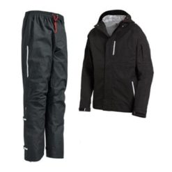 Black Rain Jacket and Rain Pants