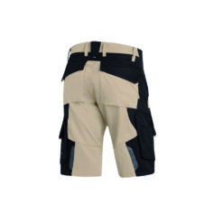 Back Of Beige And Black Bermuda Shorts