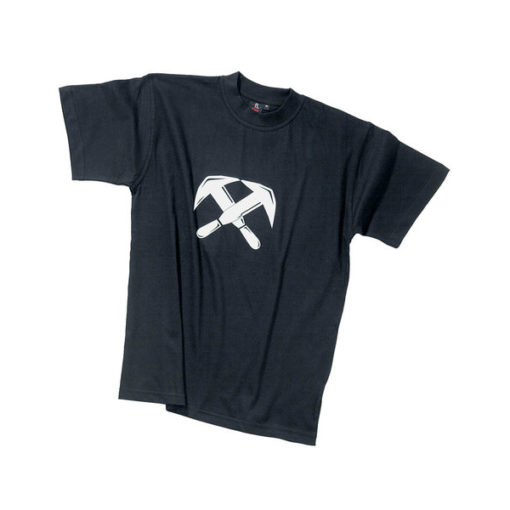 Black T-Shirt With Roofer'S Symbol