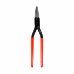 Stubai box joint flat nose pliers, with teeth and red PVC covered handle