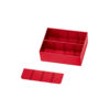 Red central divider for tray insert