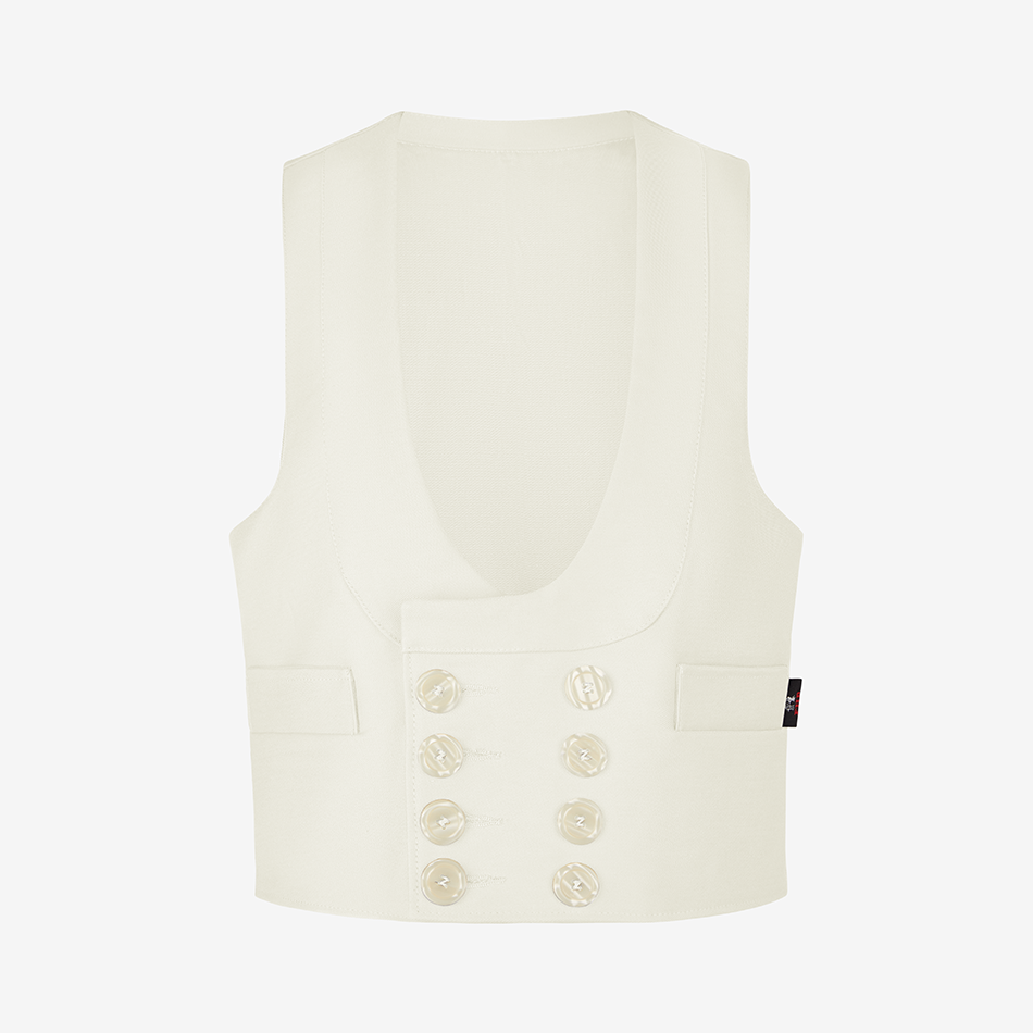 Fhb Twisting Double Pilot Moleskin Guild Vest, White