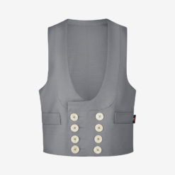 Fhb Twisting Double Pilot Moleskin Guild Vest, Grey