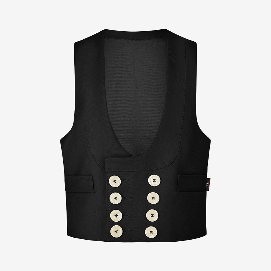 Fhb Twisting Double Pilot Moleskin Guild Vest, Black