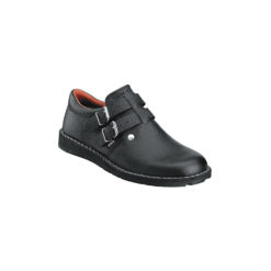 Black double buckle roofers shoes