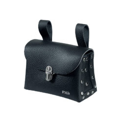 Black leather double nail pouch