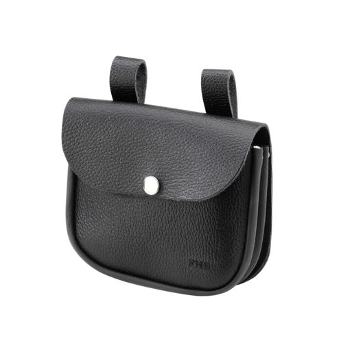 Black Leather Double Nail Pouch
