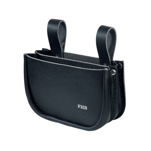 Black Leather Double Nail Pouch