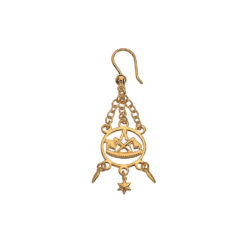 Gold Earring With Carpenter's Logo