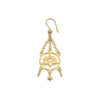 Gold earring with bricklayer's logo