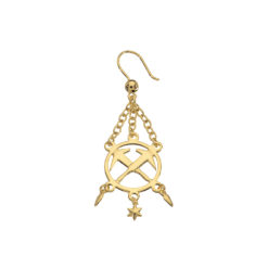 Gold Earring With Roofer's Logo