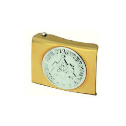 Gold Belt Buckle With Bricklayer Logo