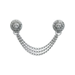 Silver lion head hammer chain
