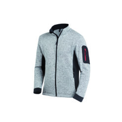 Grey And Black Men's Knitted Fleece Jacket