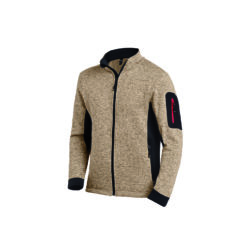 Beige And Black Men's Knitted Fleece Jacket