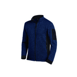 Marine-Blue And Black Men's Knitted Fleece Jacket