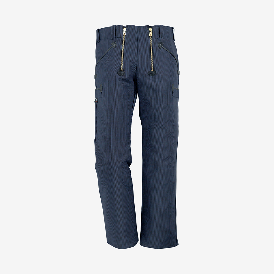 Navy Blue Guild Work Trousers With Zippers