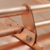 Kling double tube snow retention clamp, copper, with V2A screws