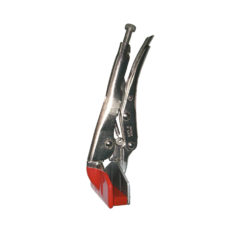 Profile vice grip wrench with red plastic jaw