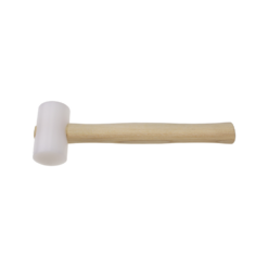 Stubai round shape plastic hammer with white head and wooden handle