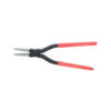Short round nose pliers with red plastic handle