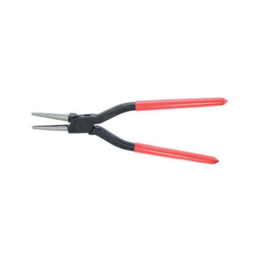 Short Round Nose Pliers With Red Plastic Handle