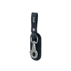Snap hook on black leather loop
