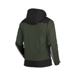 Back Of Olive And Black Softshell Jacket