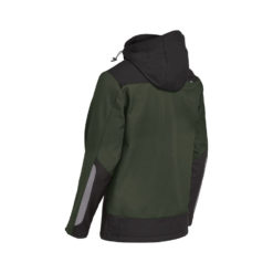 Back-Side Of Olive And Black Softshell Jacket