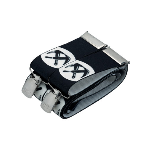 Black Suspenders With Trade Logo