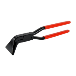 Stubai tinsmith seaming pliers, 45 degrees, with lap joint and red pvc covered handles