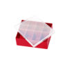 Red tray with clear lid