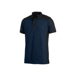 Marine-blue and black polo shirt