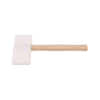 Stubai wedge shape plastic hammer with white hammer head and wooden handle