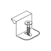 Drawing of the Bjarnes stainless steel fixed clips with screw
