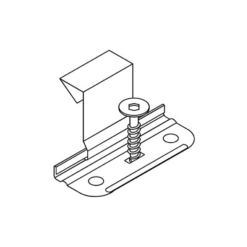 Drawing of the Bjarnes galvanized sliding clips with one screw