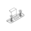 Drawing of the Bjarnes stainless steel sliding clips with two screw
