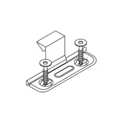 Drawing of the Bjarnes stainless steel sliding clips with two screw