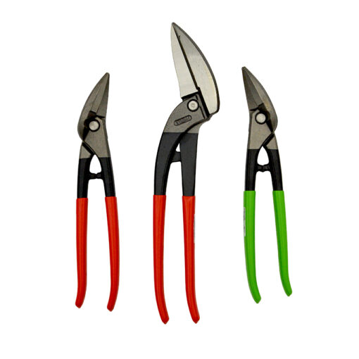 Stubai Pelican And Combination Tin Snips With Red And Green Pvc Coated Handles