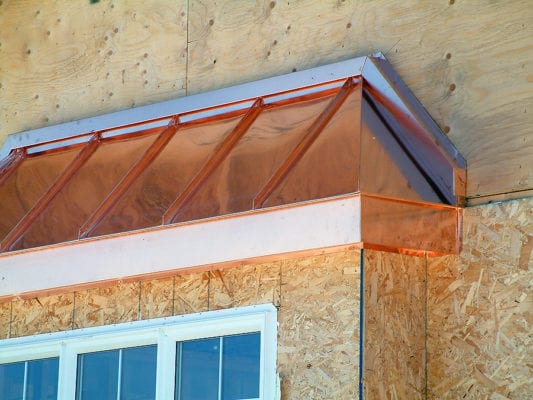 Copper Bay Window With Wall Conection