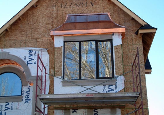 Copper Bay Window - Installed On A Not Finish Home