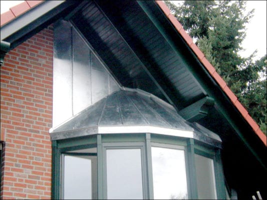 Zinc Bay Window With Wall Flashing