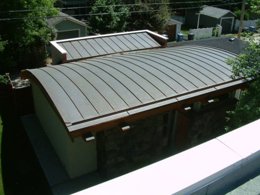 Curved Standing Seam Garage Copper Roof Dscf0009 2