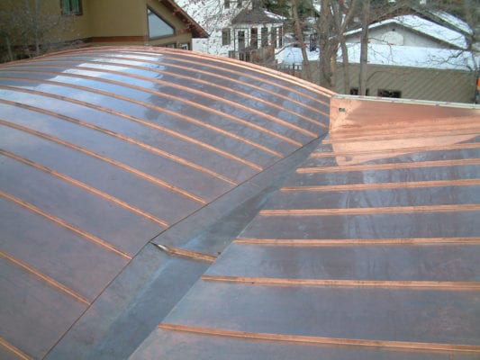 Curved Standing Seam Garage Copper Roof Dscf0010 2