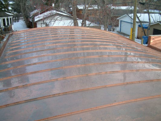 Curved Standing Seam Garage Roof2