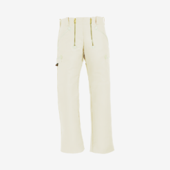 White FHB guild trousers with two front zippers