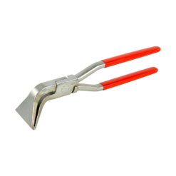 Stubai niro look tinsmith pliers, 45 degrees, with lap joint and red pvc coated handle