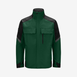 Green and black winter work jacket