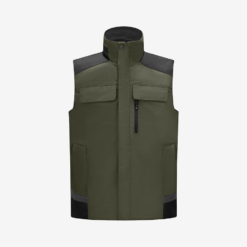 Olive green work vest with pockets