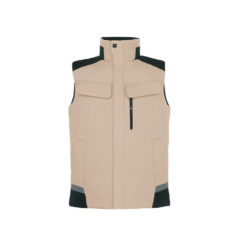 Beige And Black Men's Work Vest